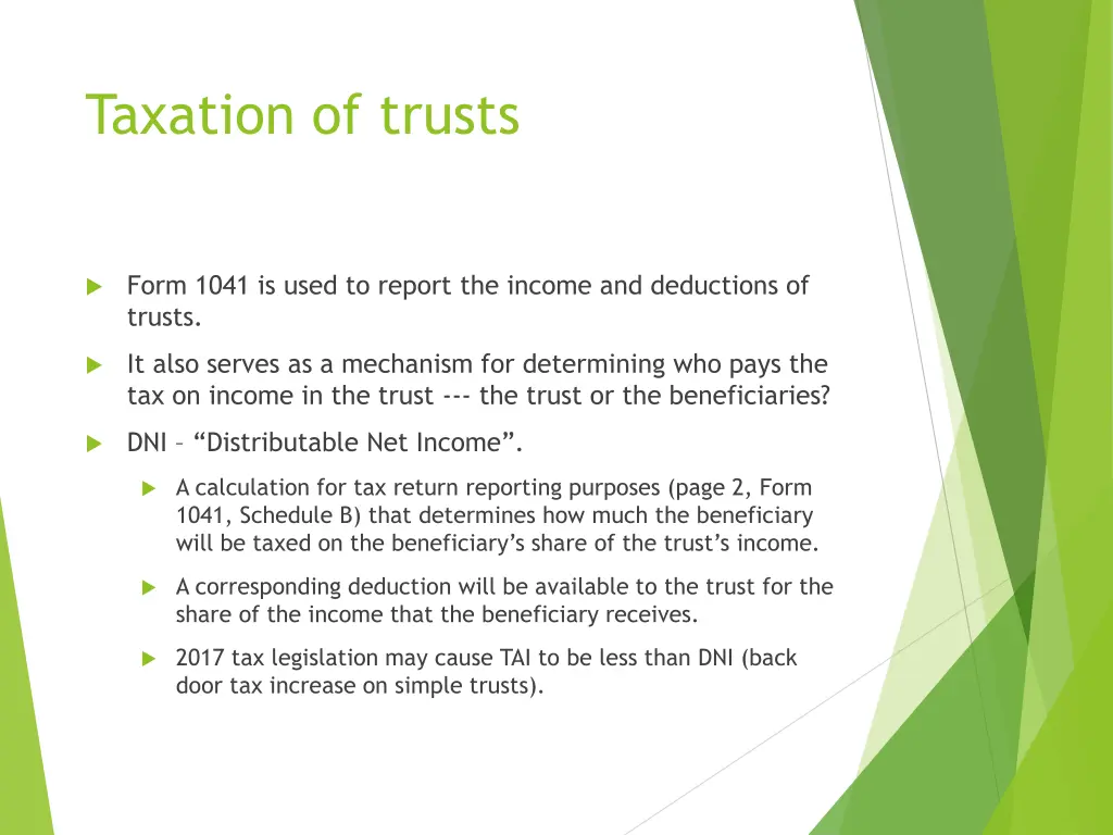 taxation of trusts