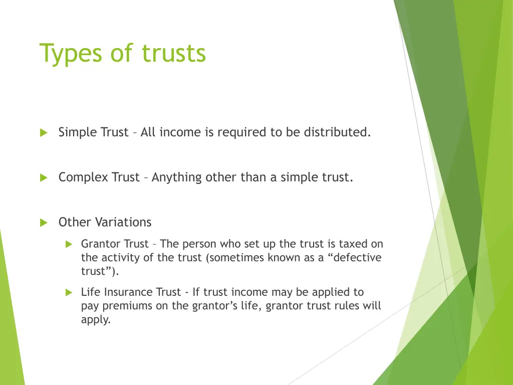 types of trusts