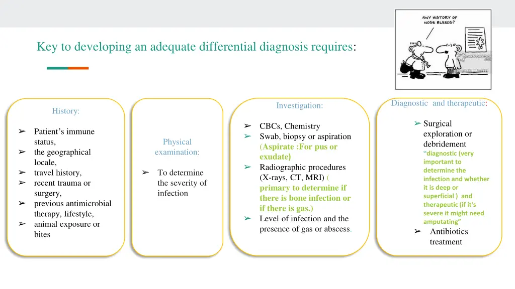 key to developing an adequate differential