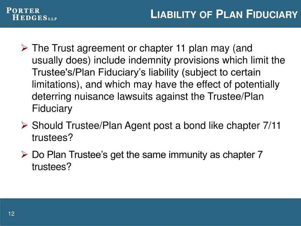 l iability of p lan f iduciary