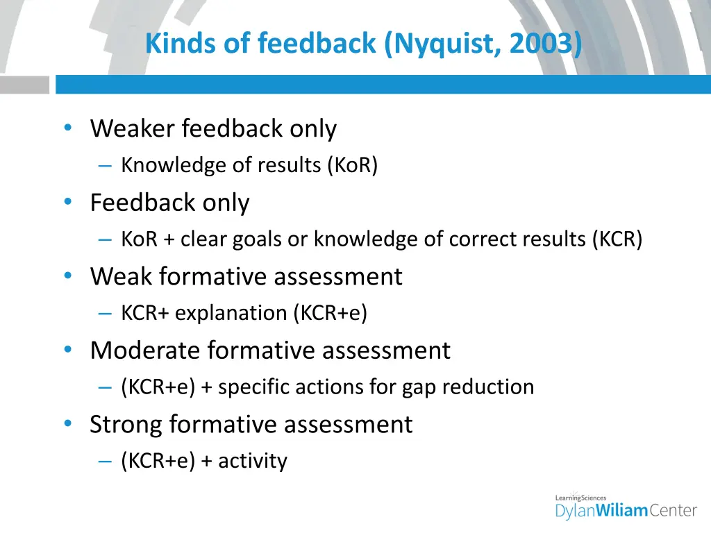 kinds of feedback nyquist 2003