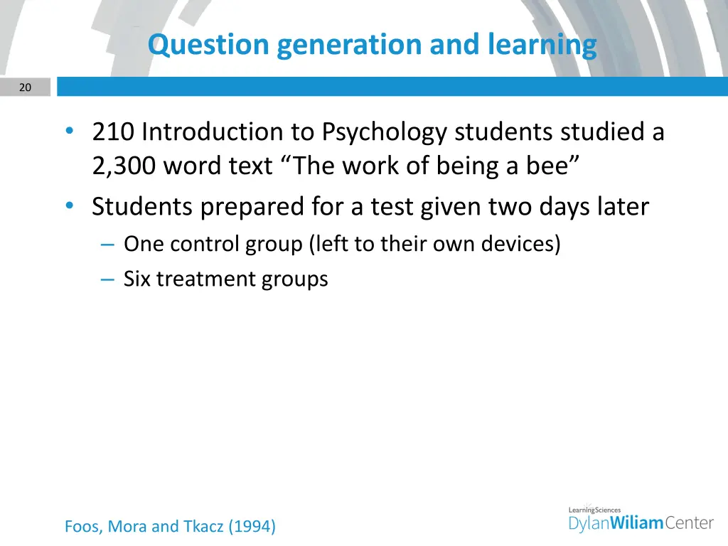 question generation and learning