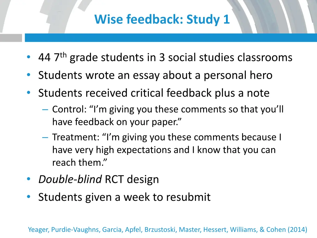 wise feedback study 1