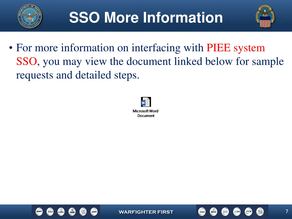 sso more information