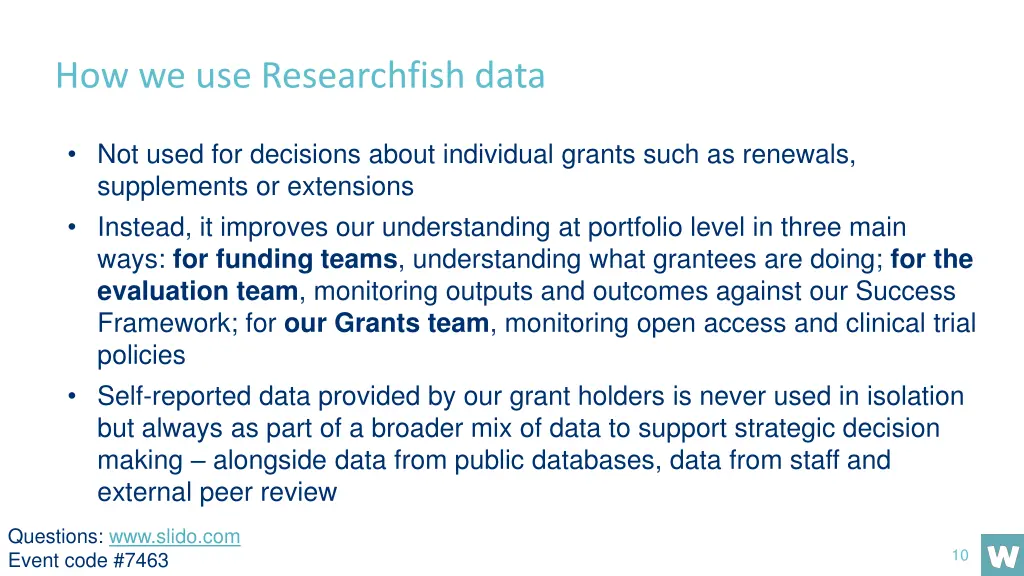 how we use researchfish data