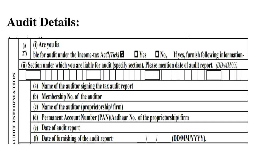 audit details