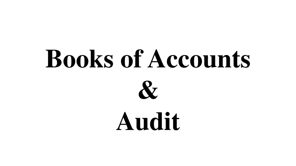 books of accounts audit