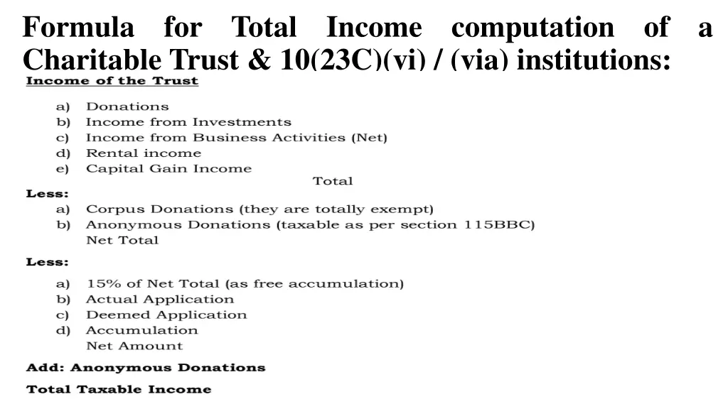 formula charitable trust