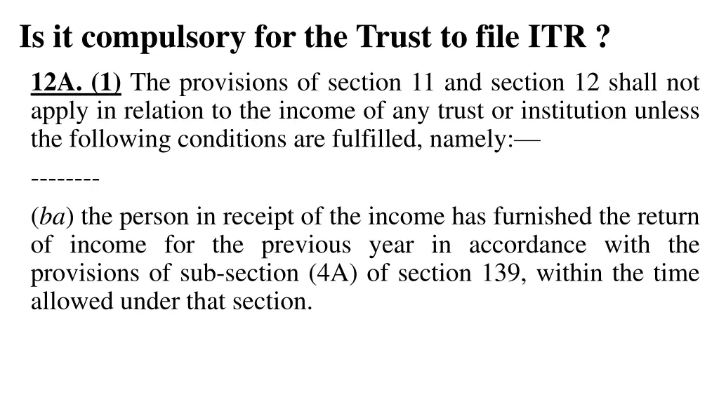 is it compulsory for the trust to file