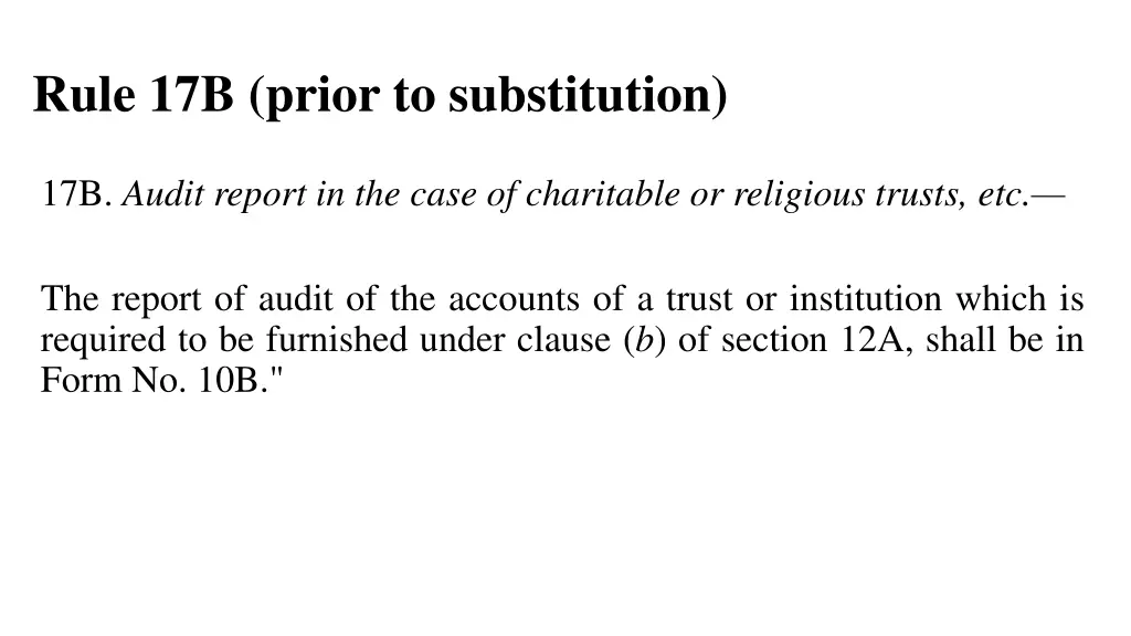 rule 17b prior to substitution