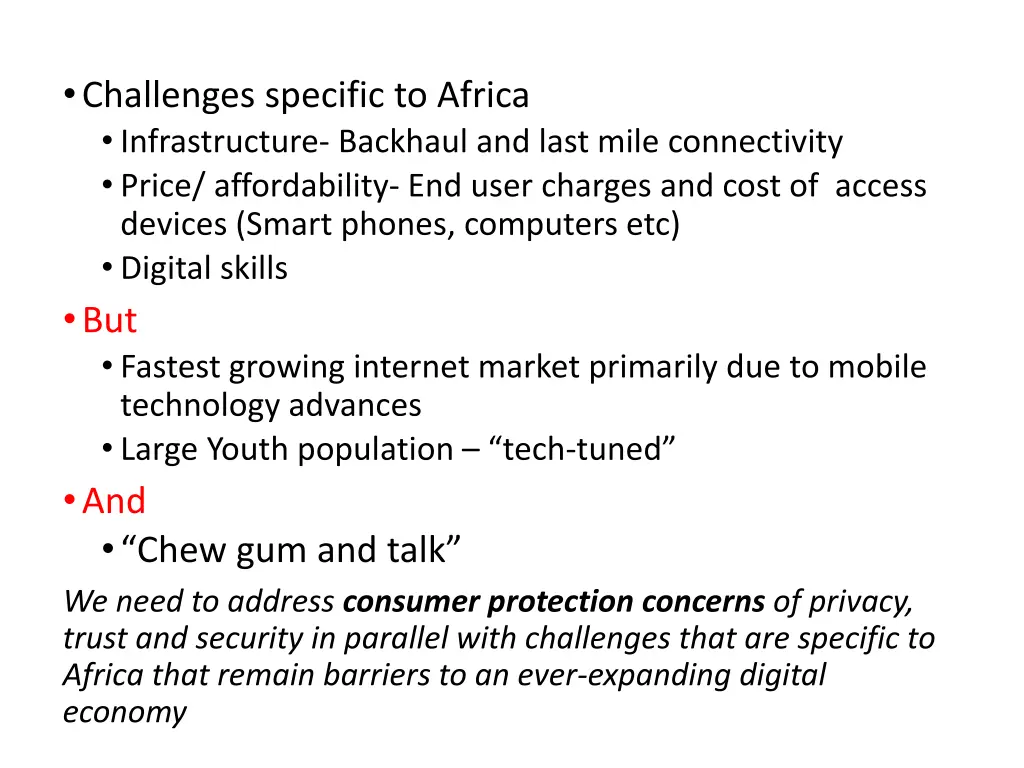 challenges specific to africa infrastructure