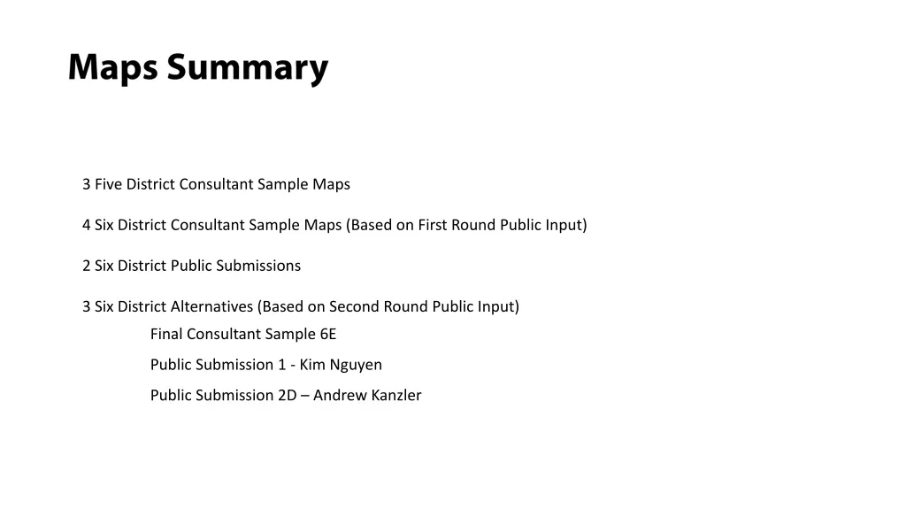 3 five district consultant sample maps