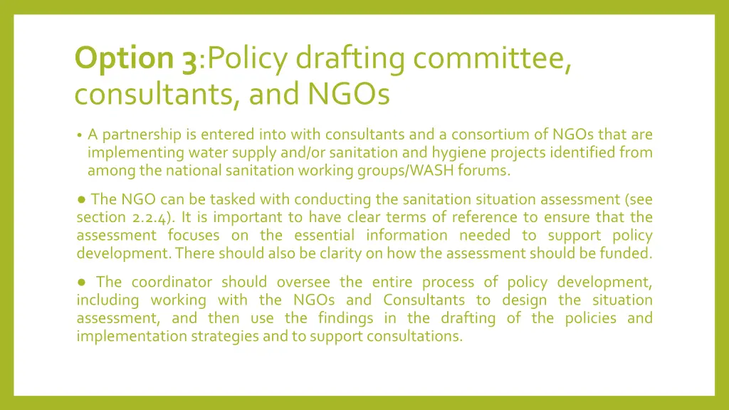 option 3 policy drafting committee consultants