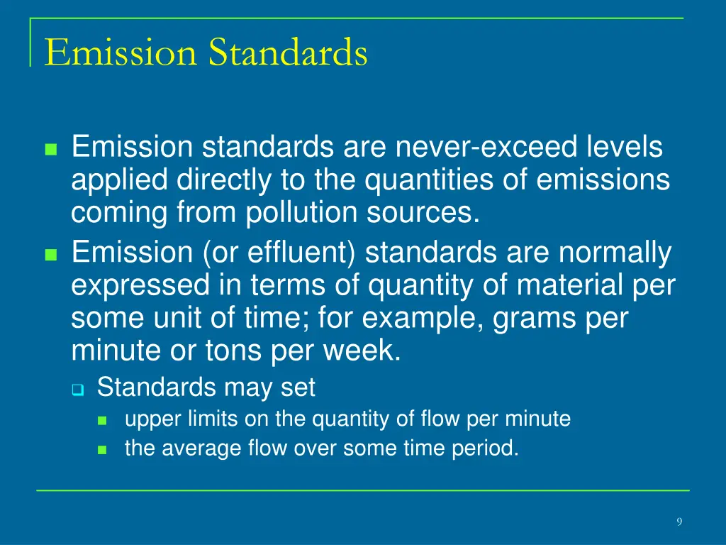 emission standards