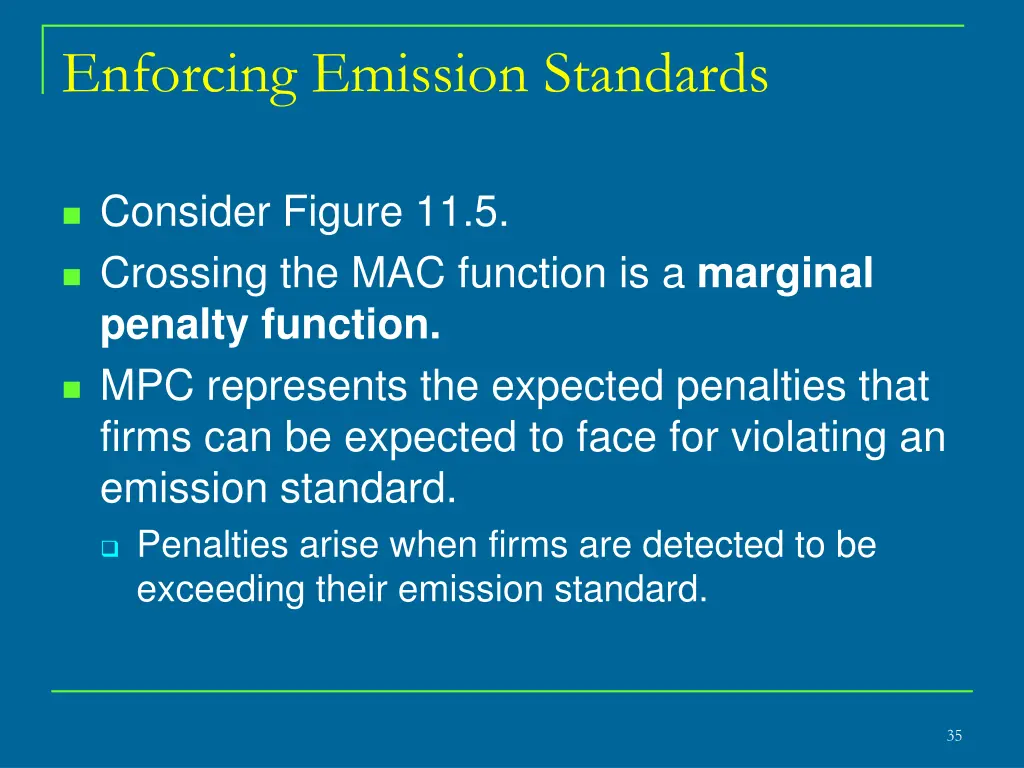 enforcing emission standards