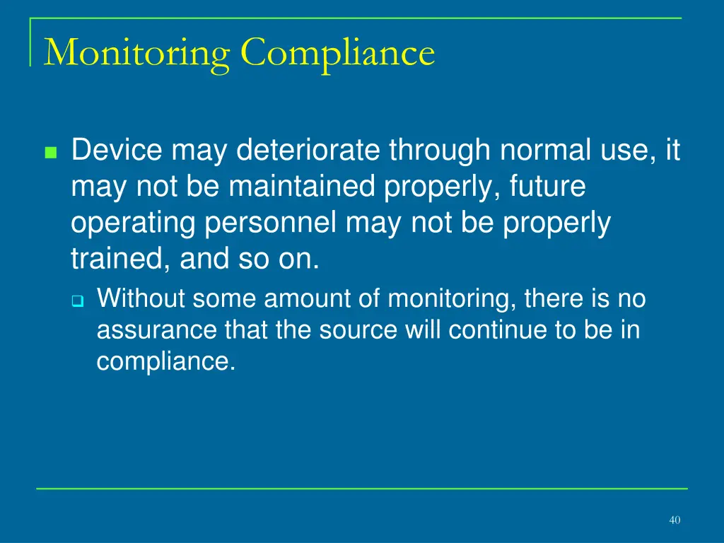 monitoring compliance