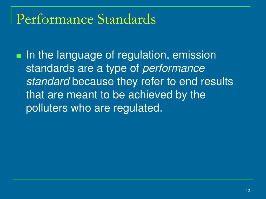 performance standards