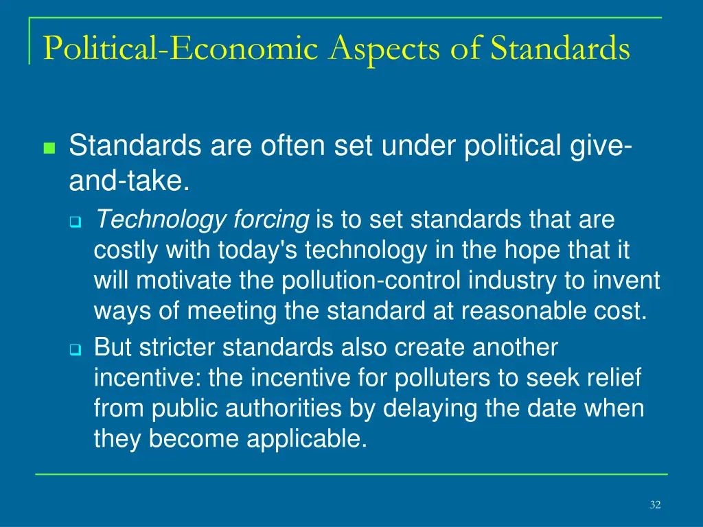 political economic aspects of standards