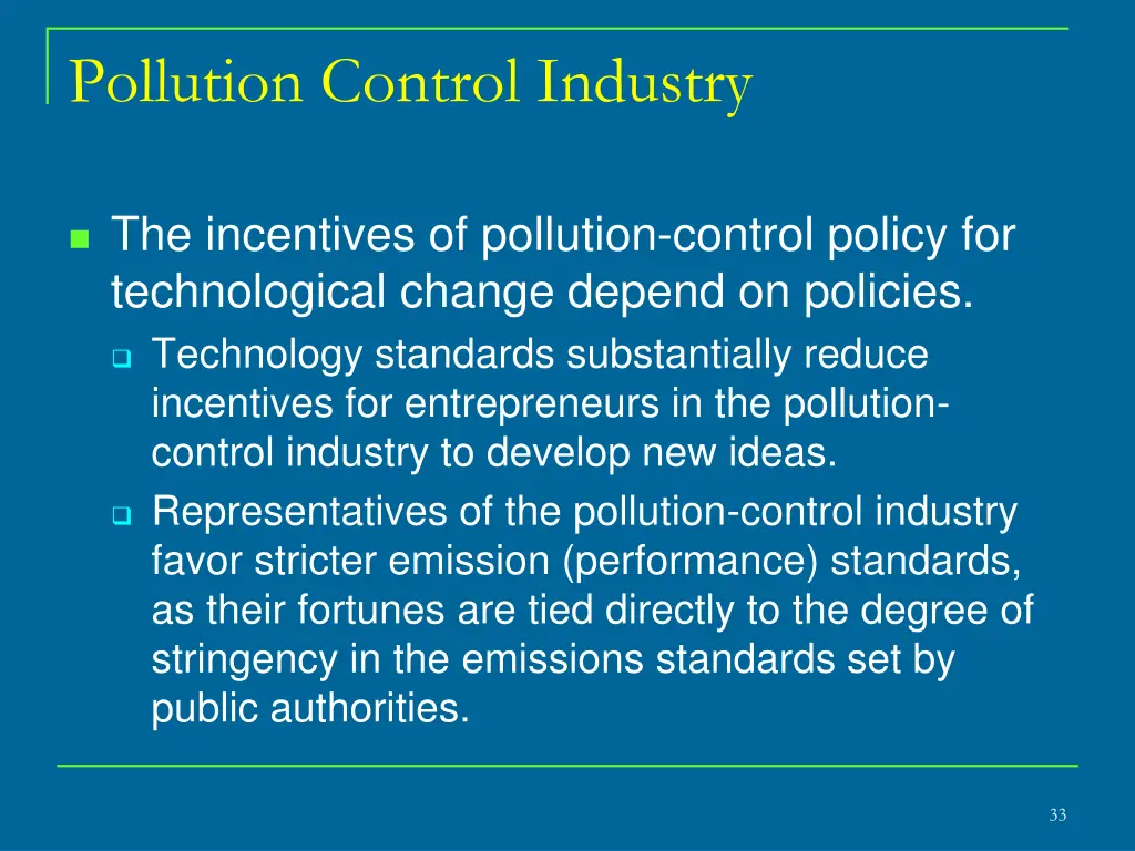 pollution control industry