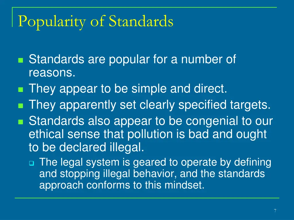 popularity of standards