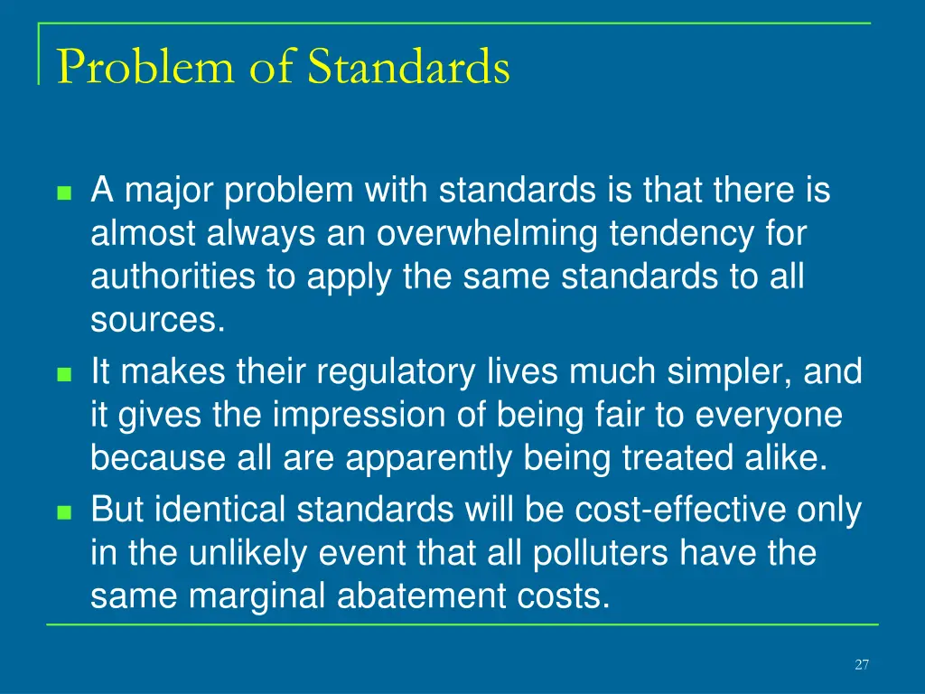 problem of standards