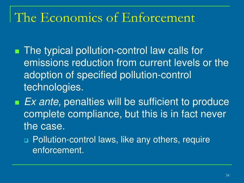 the economics of enforcement