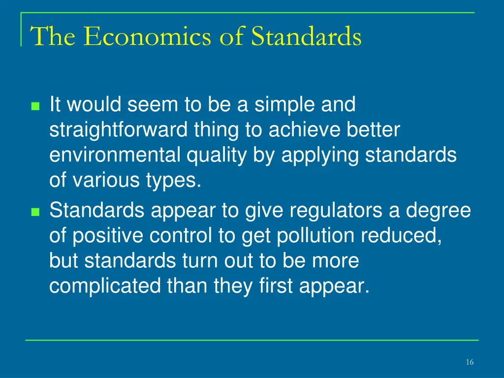 the economics of standards