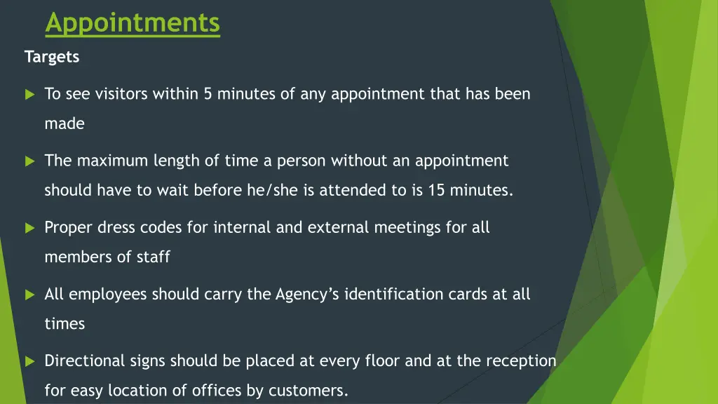 appointments