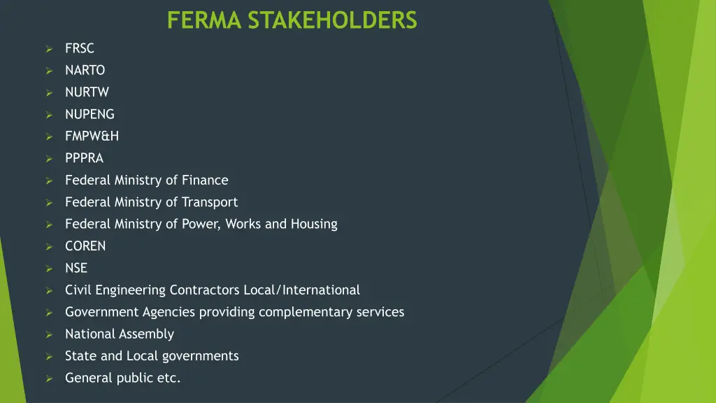 ferma stakeholders