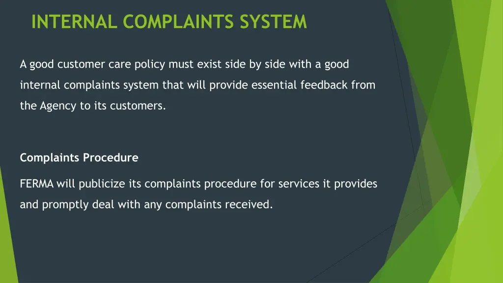 internal complaints system