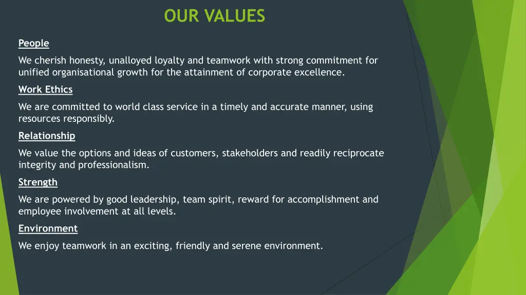 our values