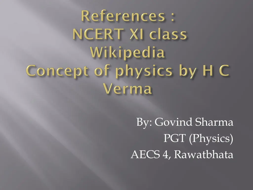 by govind sharma pgt physics aecs 4 rawatbhata