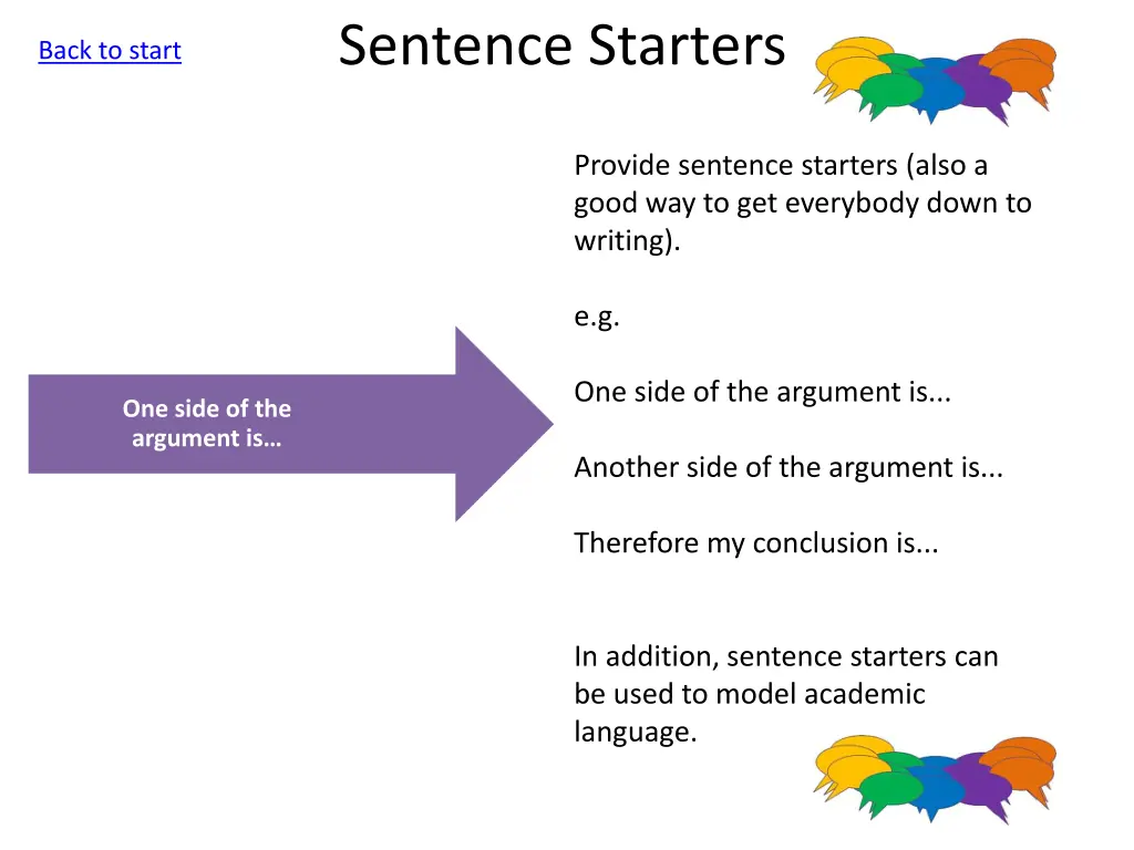 sentence starters