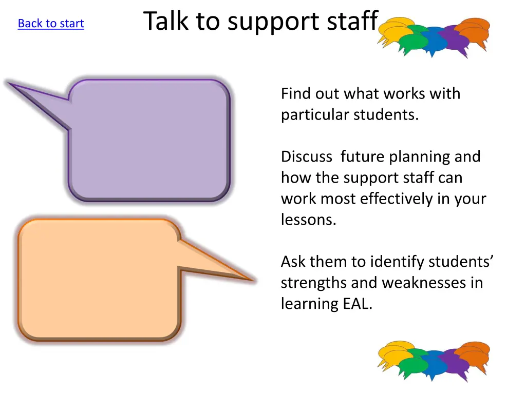 talk to support staff