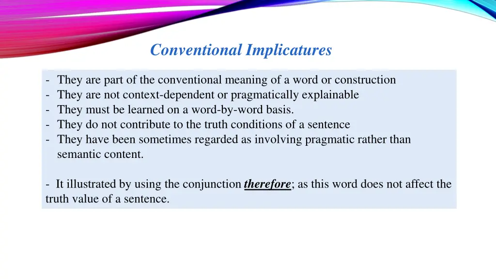 conventional implicatures