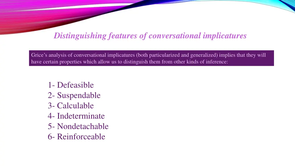 distinguishing features of conversational