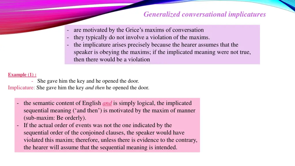 generalized conversational implicatures