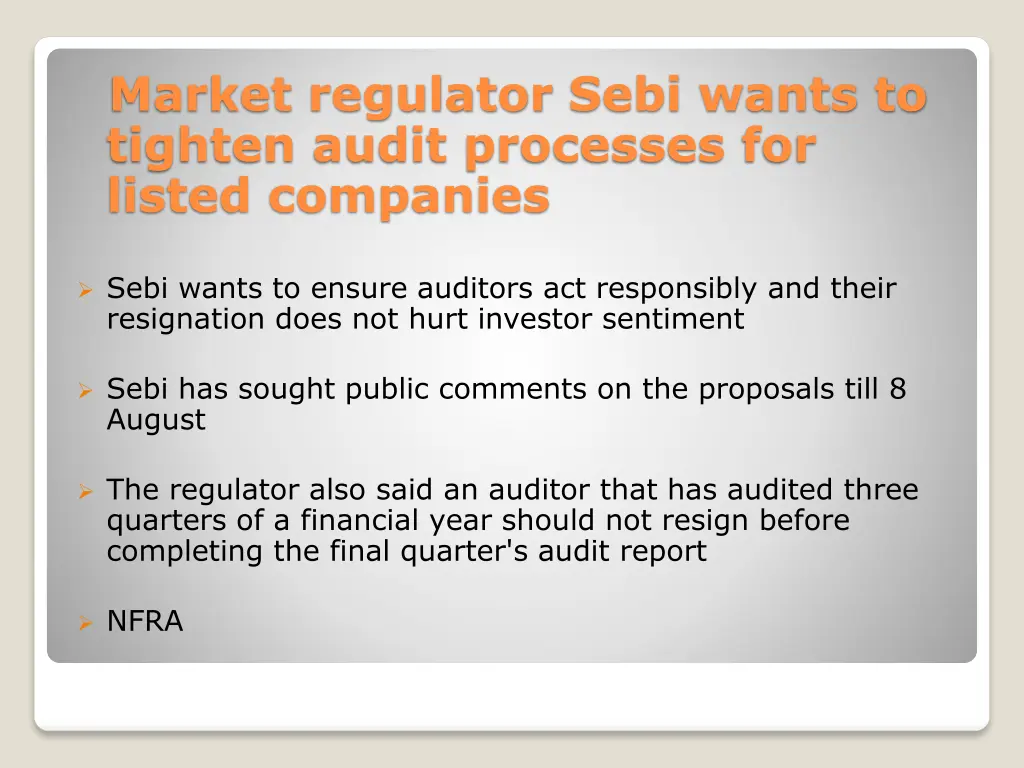 market regulator sebi wants to tighten audit