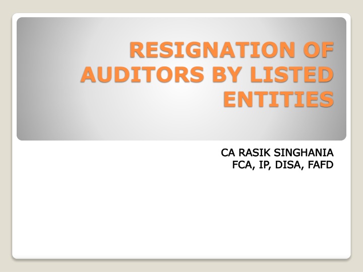 resignation of auditors by listed