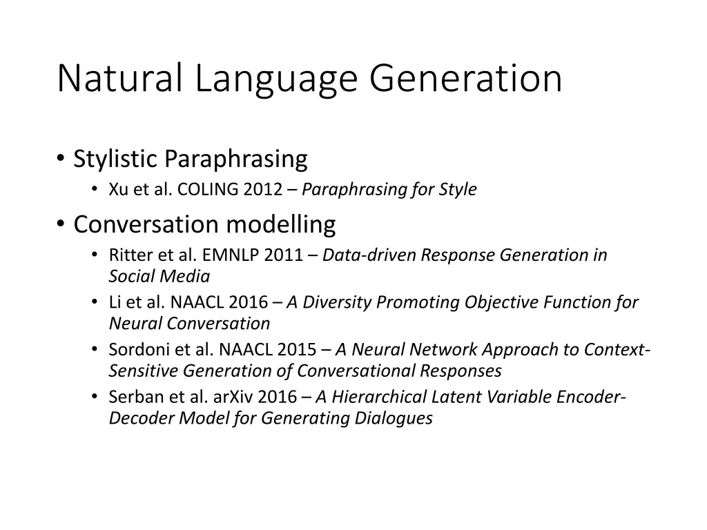 natural language generation