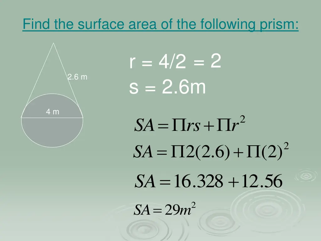 find the surface area of the following prism 2