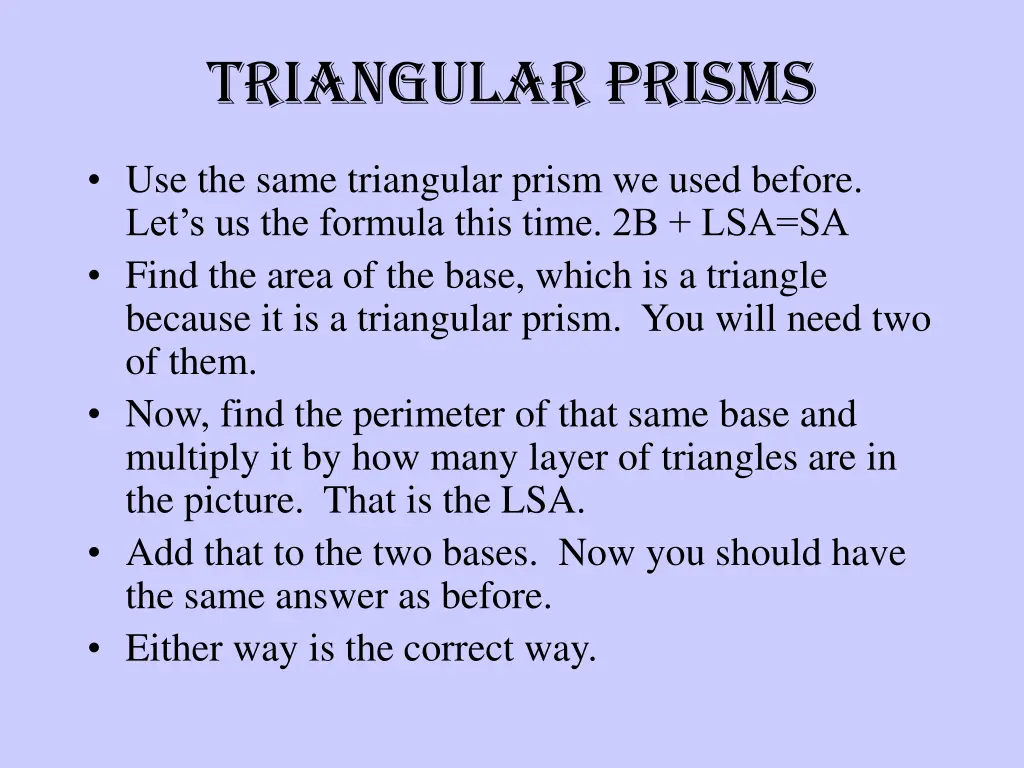 triangular prisms