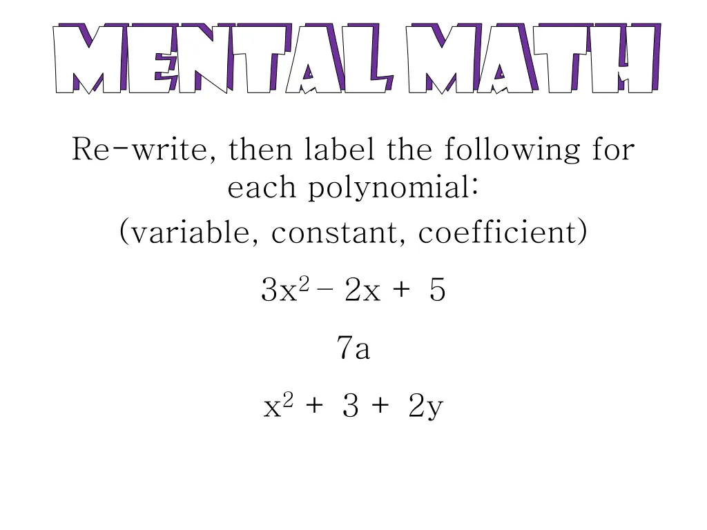 mental math mental math mental math mental math 1