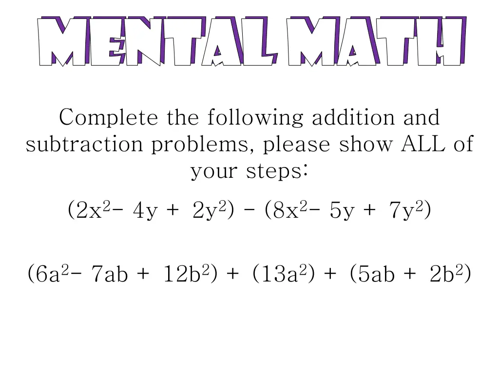 mental math mental math mental math mental math 6