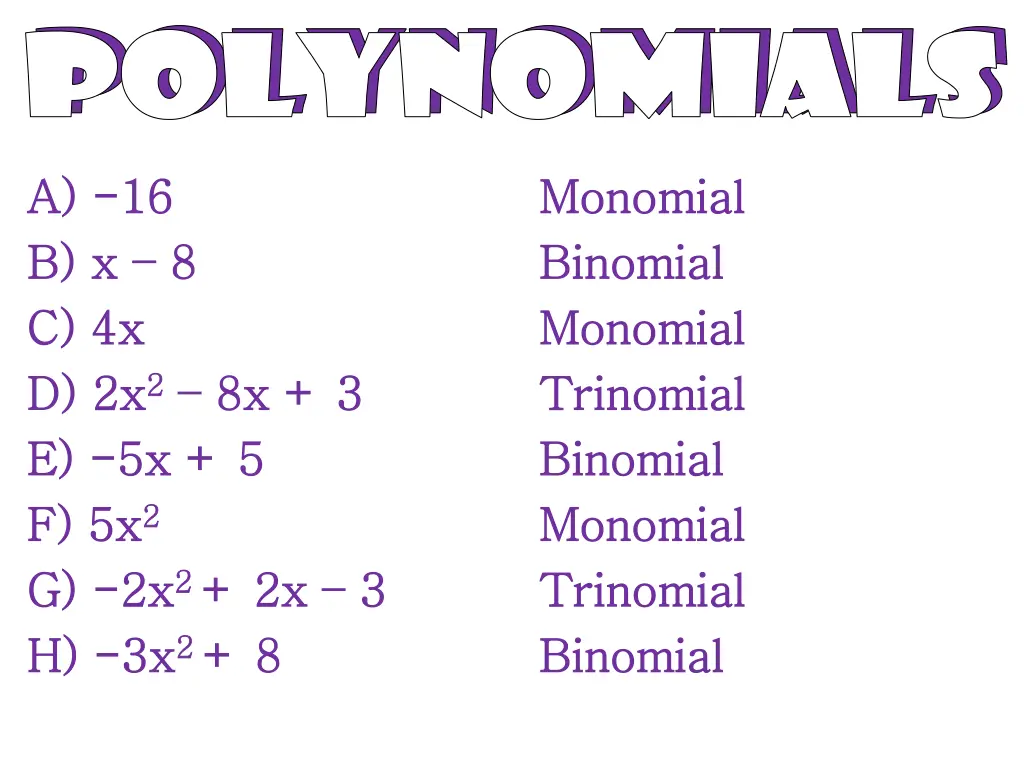 polynomials polynomials polynomials polynomials 20