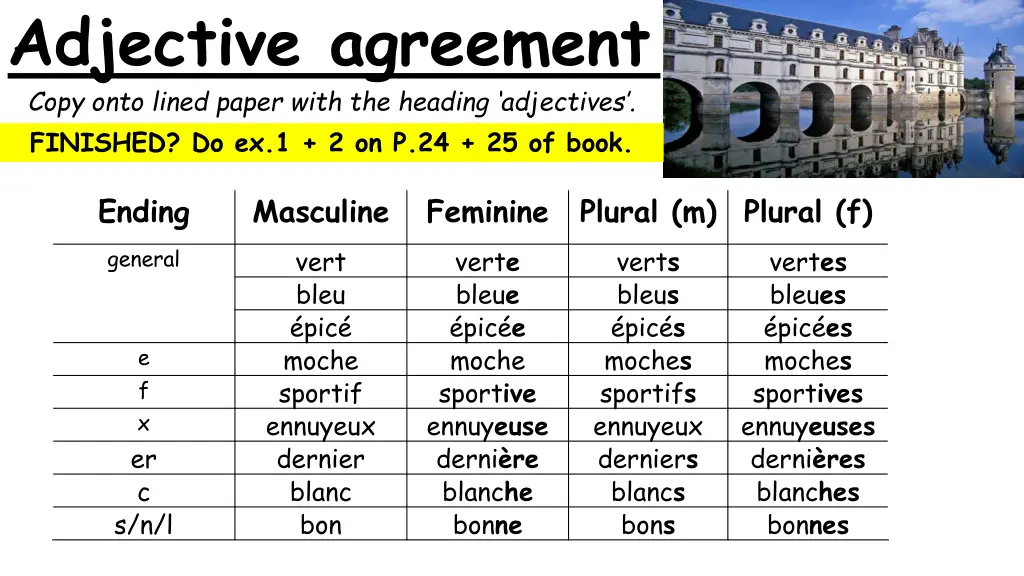 adjective agreement