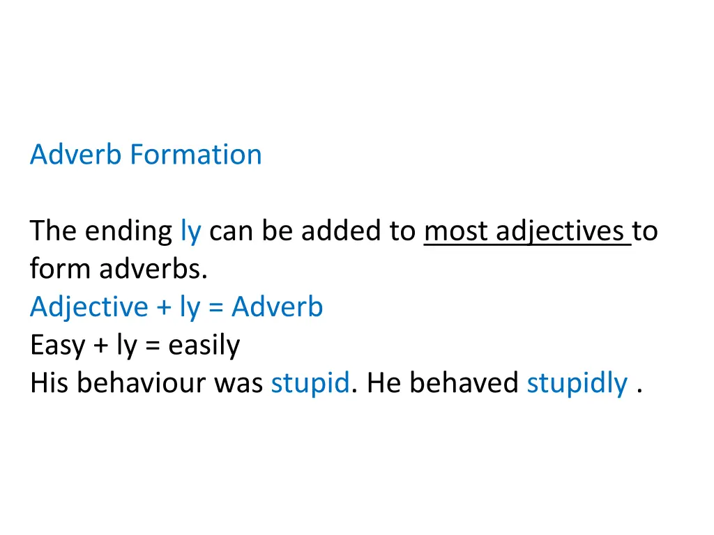 adverb formation