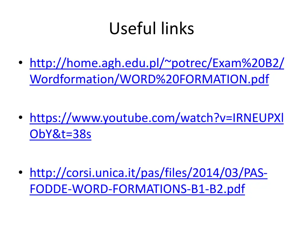 useful links