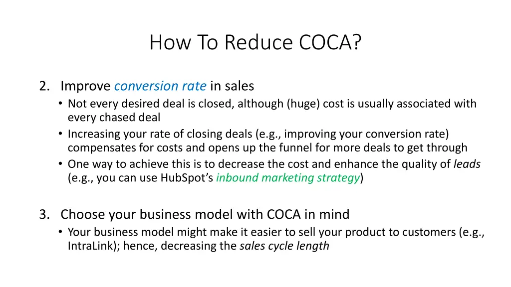 how to reduce coca 1