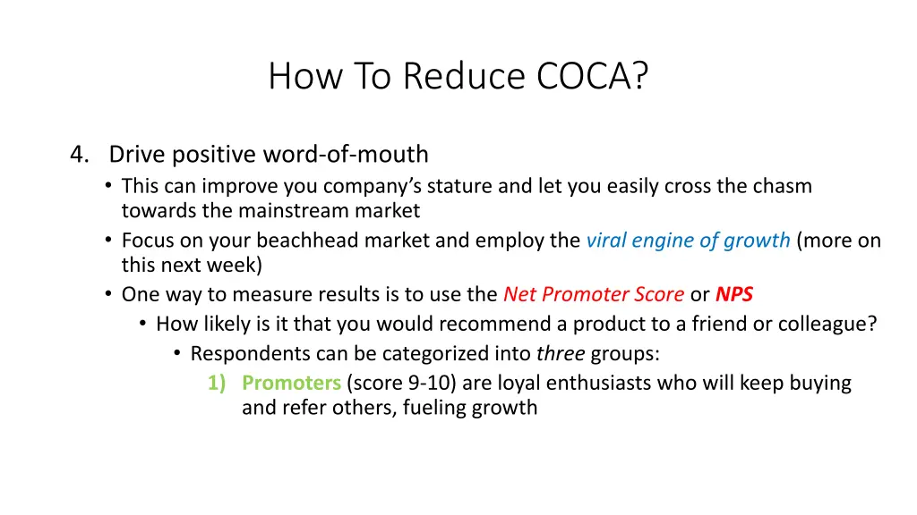 how to reduce coca 2